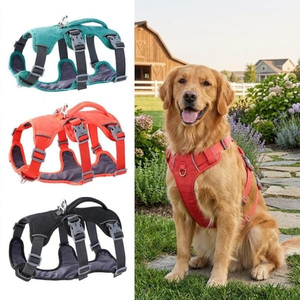 Customized dog harness with ID name tag